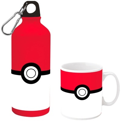 Set cantil alumínio + caneca cerâmica Pokemon