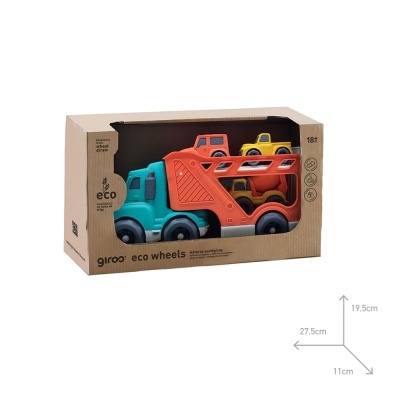 GIROS ECO CAMIÃO TRANSPORTE 28 CM + 3 CARROS RODA LIVRE ORA