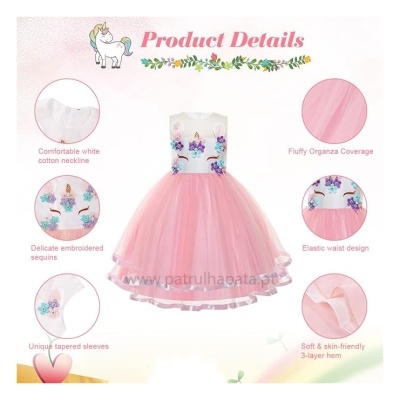 Fato soft pink Unicorn + acessórios