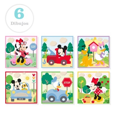 Quebra-cabeça de cubo de madeira Disney Mickey Minnie