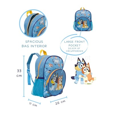 Mochila Pré-Escolar Bluey e Bingo
