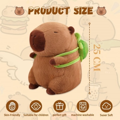 Peluche Capivara com mochila 25 cm