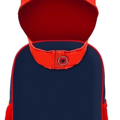 Mochila Pré-Escolar capuz Spiderman Marvel 31cm