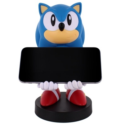 Suporte telemóvel personagem Sonic em plástico azul, bege, vermelho e branco com base preta