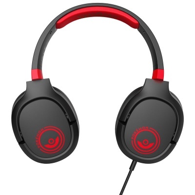 Headphones gaming Pokeball Black and Red Pokemon