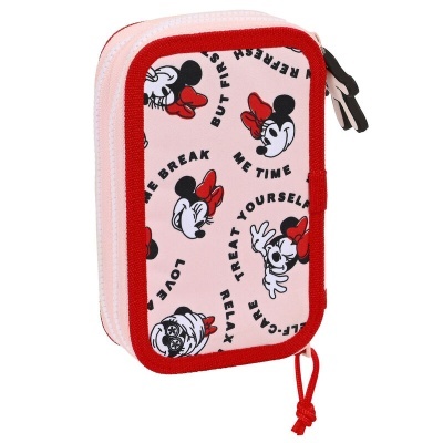 Estojo com material Me Time Minnie Disney duplo 28pcs