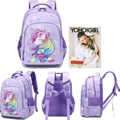 Conjunto Escolar Unicórnio - Mochila + lancheira + porta-lápis