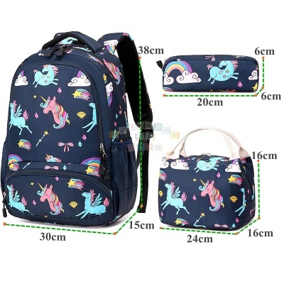 Pack Escolar Unicórnio Dark Blue Rainbow