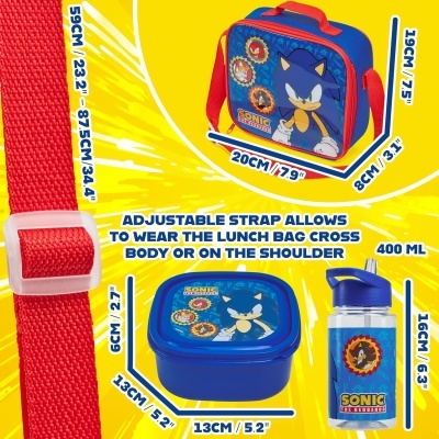 Conjunto Lancheira térmica + garrafa + sanduicheira Sonic