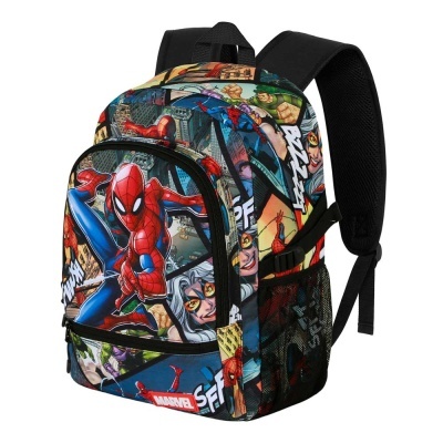 Mochila Escolar Panels Spiderman Marvel 44cm adaptável