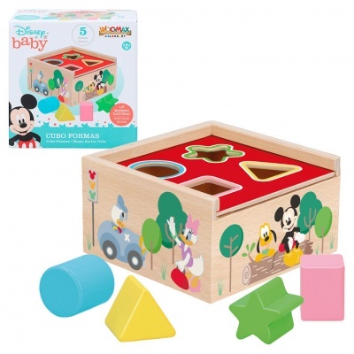 Cubo formas madeira Mickey Minnie Disney woomax