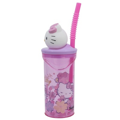 Copo 3d Hello Kitty com palhinha