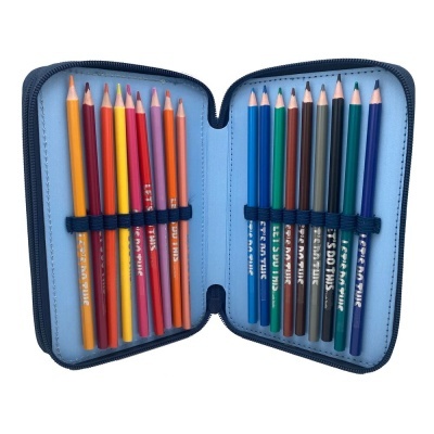 Estojo com material Bluey e Bingo duplo