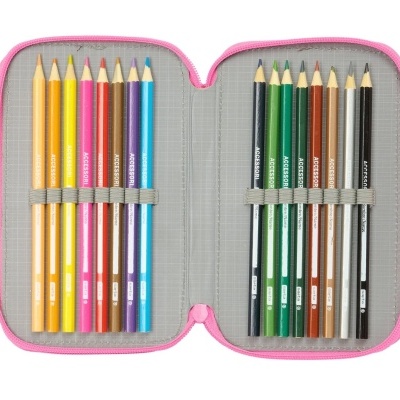 Estojo com material triplo completo Gabby - "Confetty"