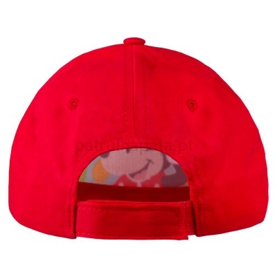 Boné vermelho com ajuste de velcro na parte traseira