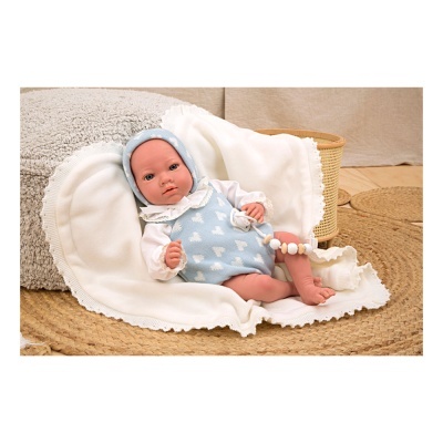 ARIAS REBORN 40 CM IAN AZUL COM MANTA