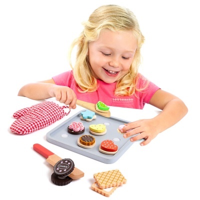 Bandeja de biscoitos de madeira