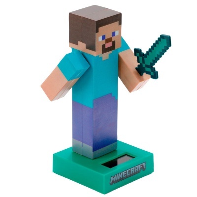 Boneco Solar Steve Minecraft