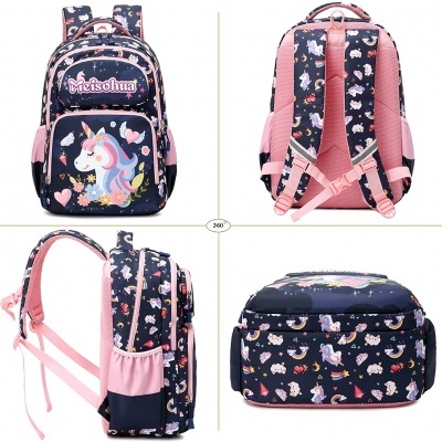 Conjunto Escolar Unicórnio - Mochila + lancheira + porta-lápis