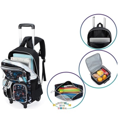 Conjunto Escolar Trolley Gamer - Trolley + lancheira + porta-lápis