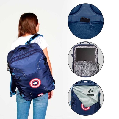 Mochila de viagem Capitan America Marvel 49cm