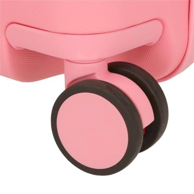 Roda dupla cor-de-rosa e preta de mala