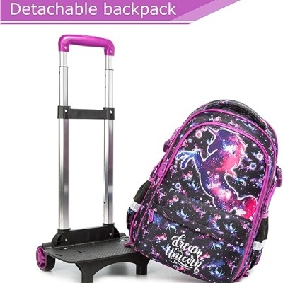 Conjunto Escolar Trolley Unicorn - Trolley + lancheira + porta-lápis