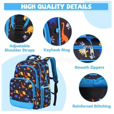 Mochila Escolar Dinossauros Blue