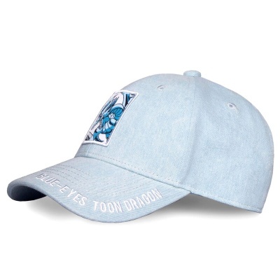 Boné azul claro com desenho e texto bordado branco