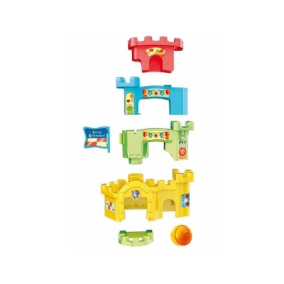 Brinquedo castelo de peças coloridas com padrão e sinal Baby Clementoni
