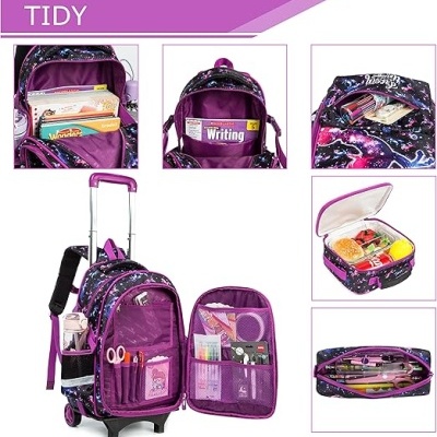 Conjunto Escolar Trolley Unicorn - Trolley + lancheira + porta-lápis