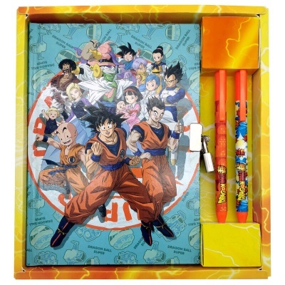 Set diário + 2 canetas Dragon Ball