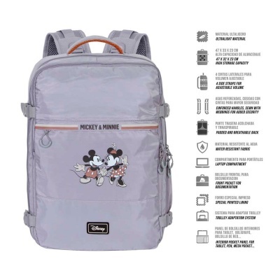 Mochila de viagem Minnie & Mickey Disney 49cm