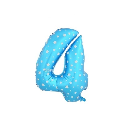Balão Números 2 / 4 / 5 foil Azul com estrelas