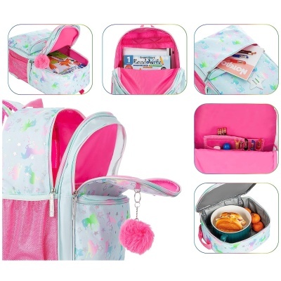 Pack Trolley Escolar Unicorn Pink