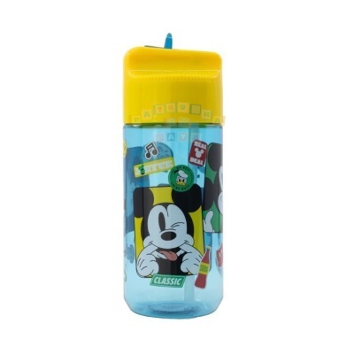 Garrafa de plástico tritan hidro com palha Mickey 430 ml