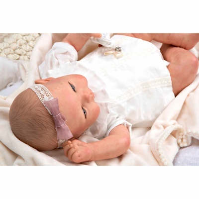 Arias Reborn 45 cm Delia com Manta e Cabelo Pintado