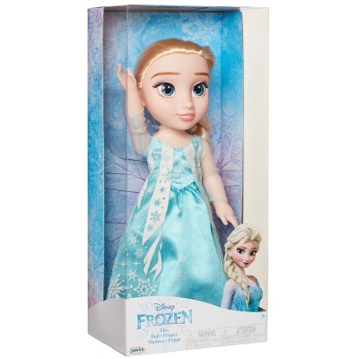 Boneca Disney Frozen com vestido azul na embalagem