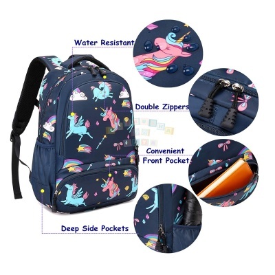 Pack Escolar Unicórnio Dark Blue Rainbow