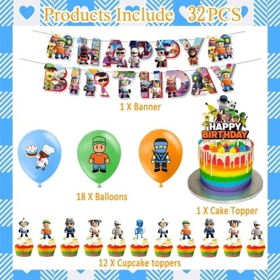 Kit de aniversário / Decoração aniversário Stumble Guys