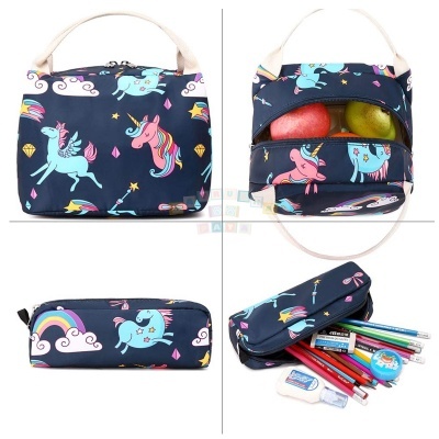 Pack Escolar Unicórnio Dark Blue Rainbow