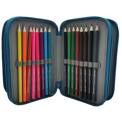 Estojo com material Jurassic World  triplo completo