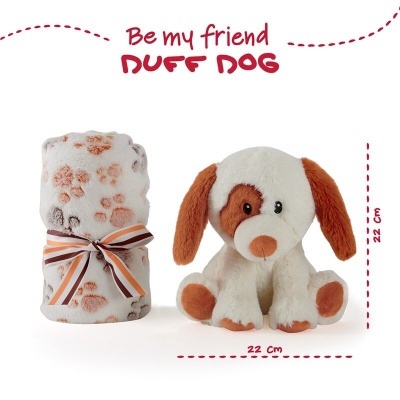 Peluche + Manta suave Cachorro Duff 22cm