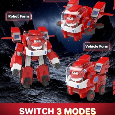 Super Wings Robot Suit com mini Jett Transforming