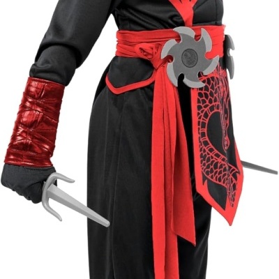 Fato de Ninja vermelho para menino com acessórios