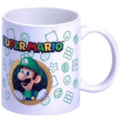 Caneca de cerâmica + mealheiro Luigi Super Mário Bros Nintendo