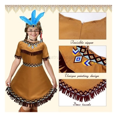 Fato de índia com acessórios para menina