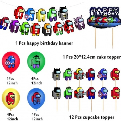 Kit aniversário Among Us Avengers