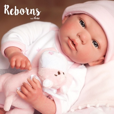 ARIAS REBORN 40 CM GALA COM MANTA E PELUCHE