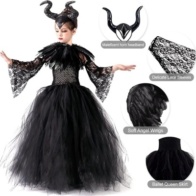 Fato de Rainha Má Maléfica para menina